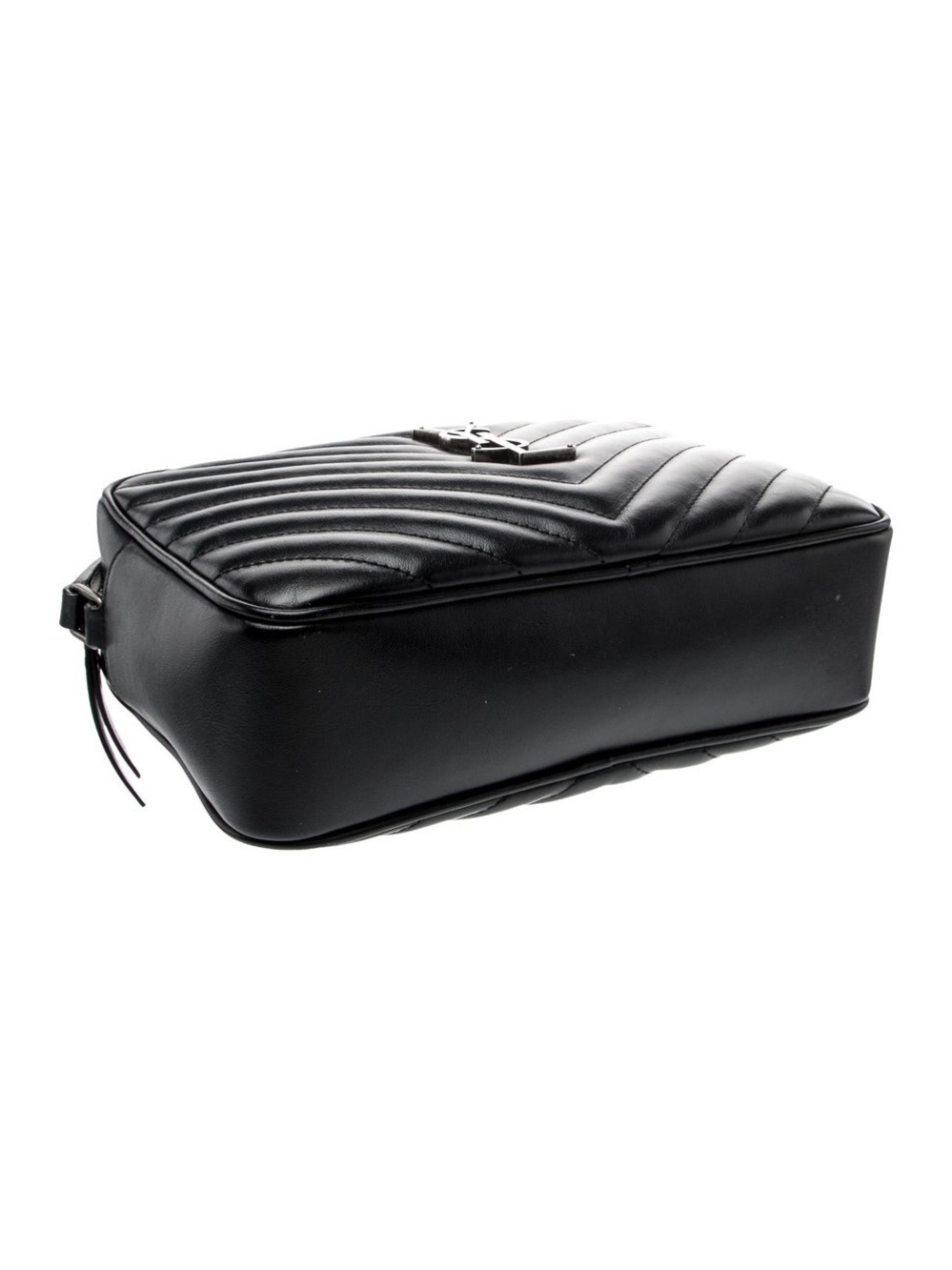 Saint Laurent Black Chevron Quilted Leather Crossbody Bag with Tassel silverlogo - Picture 9 of 16